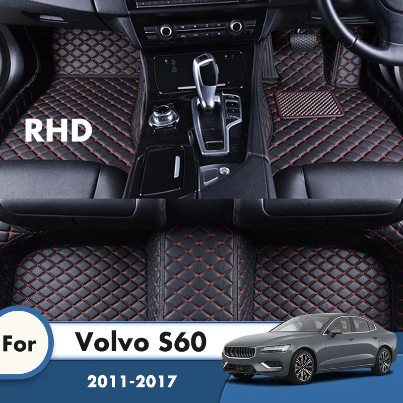 

RHD Custom Car Floor Mats for Volvo S60 2017 2016 2015 2014 2013 2012 2011 Auto Interiors Accessories Styling Parts Cover Carpet