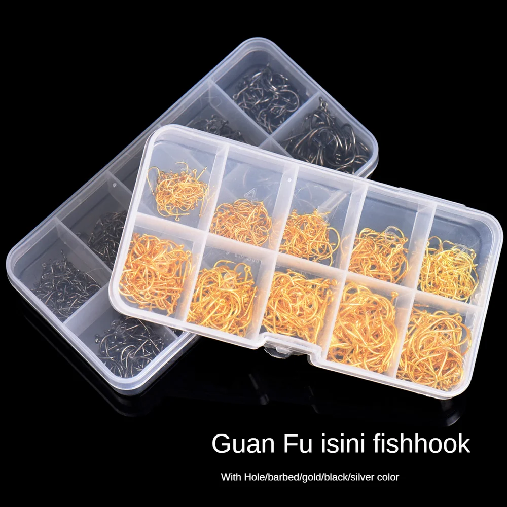 

100Pcs Fishing Hooks Set High Carbon Steel Barbed FishHooks for Saltwater Freshwater Fishing Gear fishing accessories