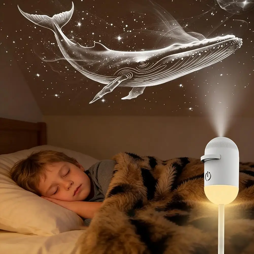 Lámpara de Proyección USB de Luna y Tierra para Techo, Luz de Ambiente, Cielo Estrellado, Luz Nocturna, Decoración Romántica para Dormitorio, Proyector de Galaxia
