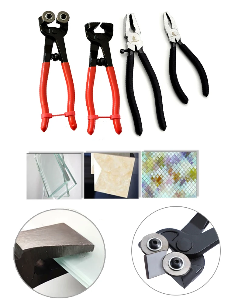 Glass pliers 6 inch Convex Jaw Glass Break tweezer 8 inch Mosaic Pliers And Tile Nipper DIY Hand Tools End Cutting Plier