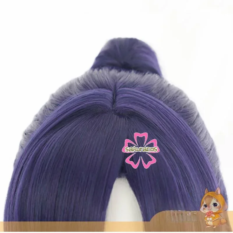 Hayase Yuuka Wig Game Blue Archive Cosplay Long Purple Wigs with Ponytail Heat Resistant Hair for Halloween Costume Role Play