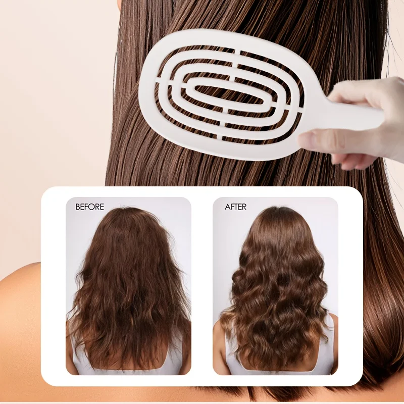 Quick Easy Clean Detangler Hairbrush - Retractable Comb with Self-Cleaning Nylon Bristles, Gentle Detangling & Hair Removal