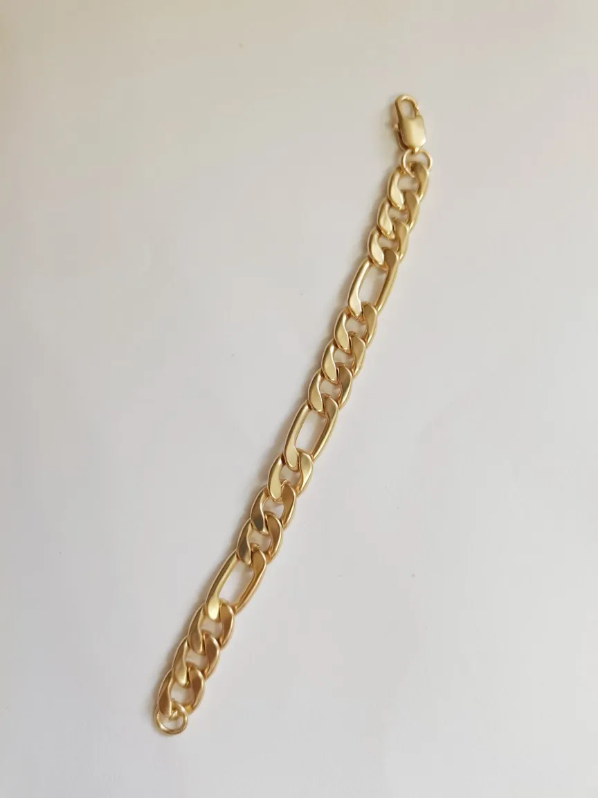 

Matte Gold Plated Wide Chain Bracelet for Women