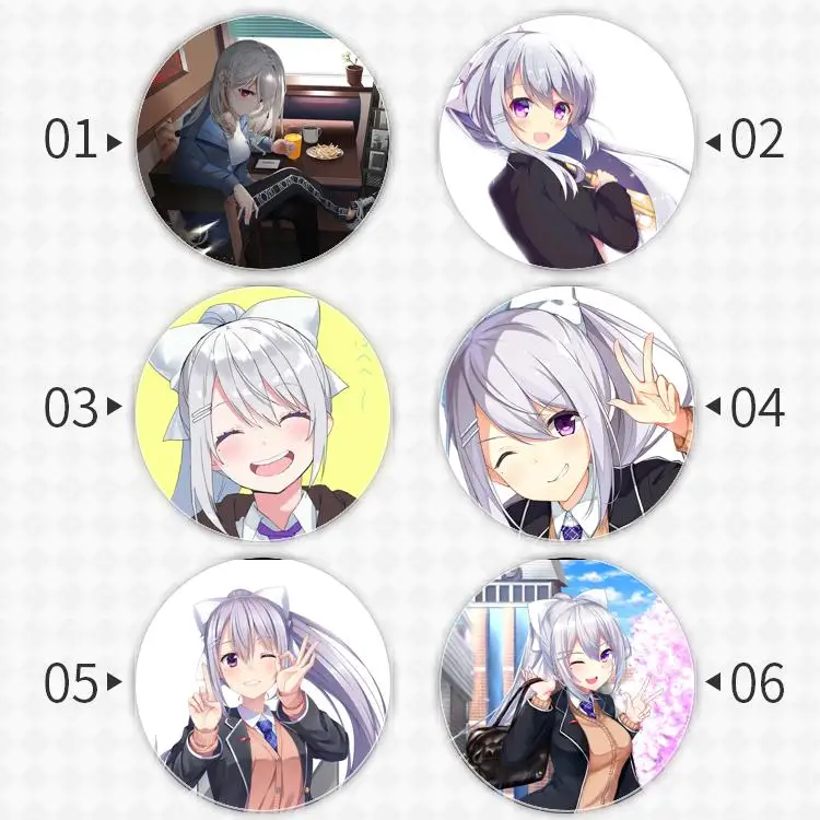 Higuchi Kaede  YouTuber Badge Brooch anchor Peripherals Pin Anime Birthday present Cosplay Accessories Creative Children's gift