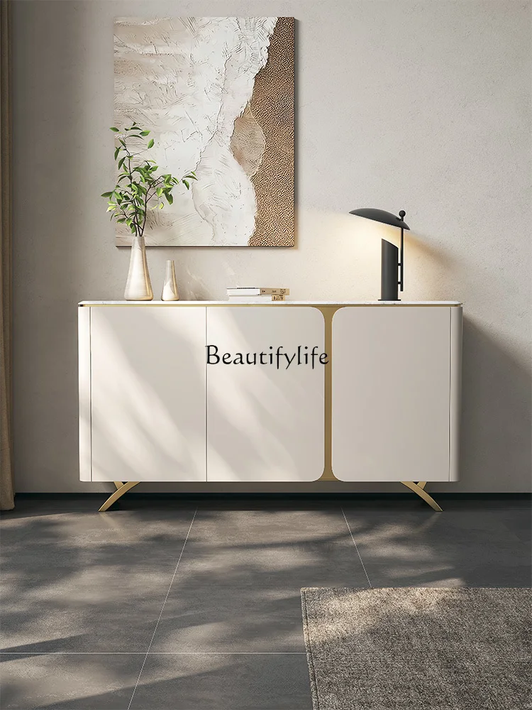 

*Italian light luxury natural marble shoe cabinet entrance modern simple storage side cabinet