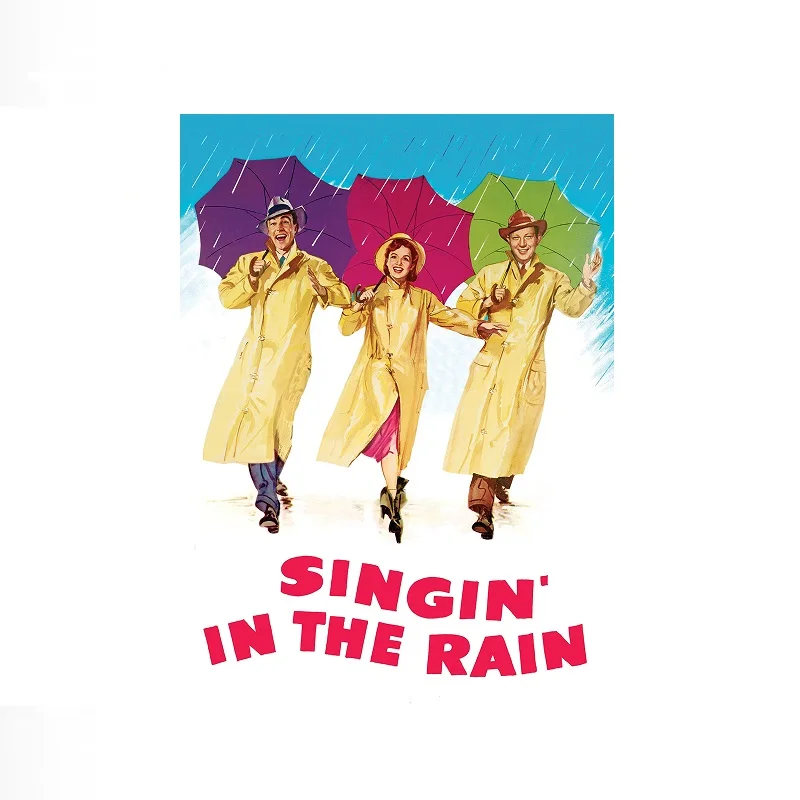 SINGING IN THE RAIN Classic Movie, Art Print Canvas Poster, Living Room Decor, Home Wall Picture