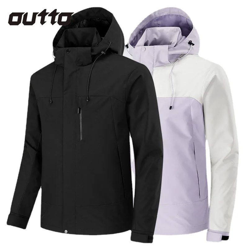 Outdoor Windproof Charge Jacket Men Women Waterproof Wear-resistant Casual Hooded Coat Hiking Camping Climbing Jackets Couple