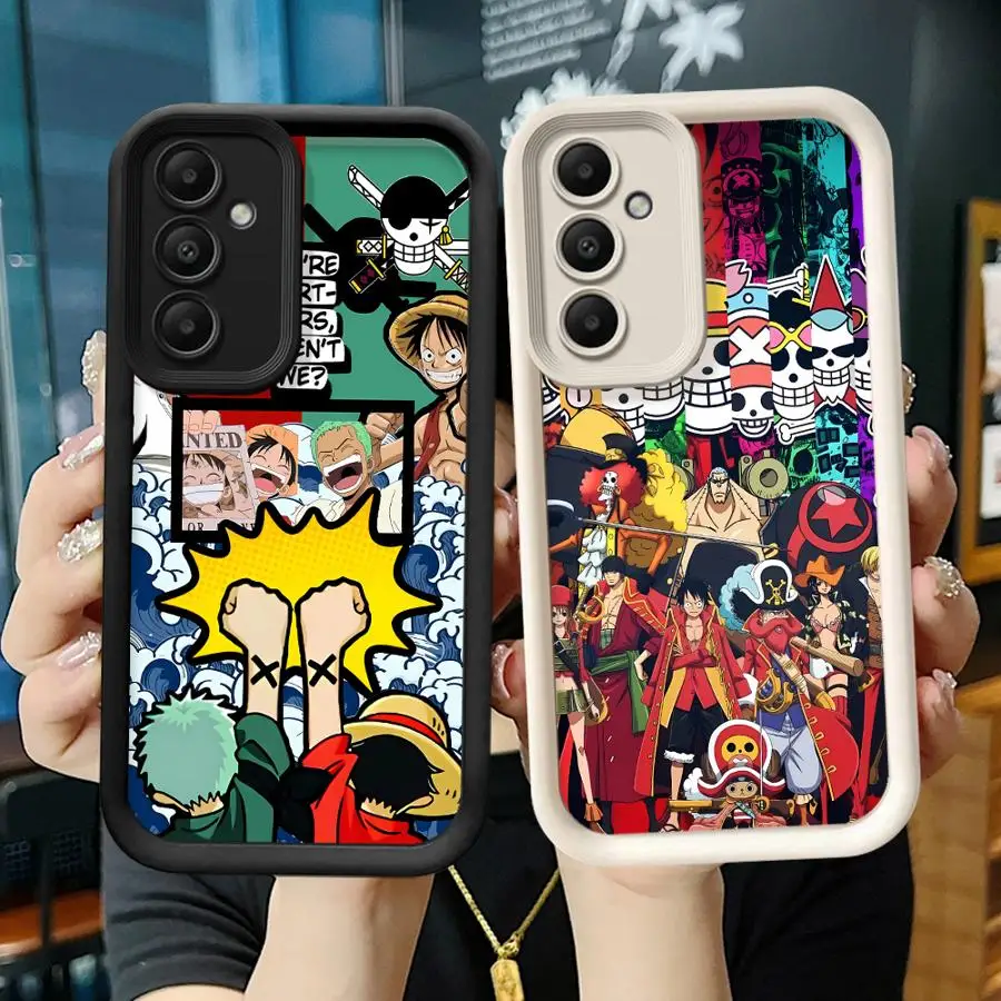 كارتون قطعة واحدة لوفي زورو حافظة لهاتف سامسونج جالاكسي A25 A54 A06 A52 A15 A55 A72 A71 A53 A35 A73 A51 غطاء ناعم