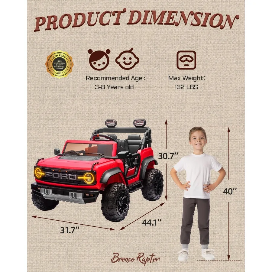 24V 電動乗用玩具 男の子＆女の子向け、2人乗り子供用電動カー リモコン付き、4輪サスペンション搭載の子供用乗用トラック