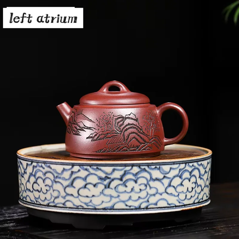 200 мл ручная гравировка пейзажный чайник китайский Исин фиолетовая глина чайник Dezhong индивидуальный фильтр красота чайник Zisha чайный сервиз 200 мл ручная гравировка пейзажный чайник китайский Исин фиолетовая глина чайник Dezhong индивидуальный фильтр красота чайник Zisha чайный сервиз