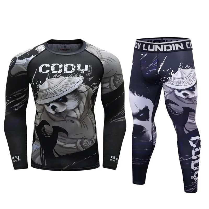 MMA BJJ Rashguard تي شيرت طفح الحرس اللياقة البدنية رياضية الملاكمة جيرسي مجموعة الملاكمة التايلاندية ضغط الرجال MMA كيك بوكسينغ الرياضة البدلة 03