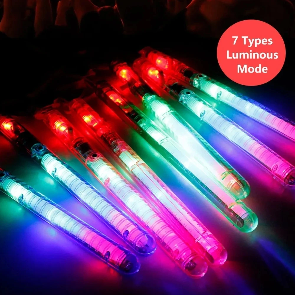 12/24pcs Flashing LED Wand Sticks Glowing Cheer Wands Multicolor Light Up Wands With Lanyards For Music Concert Party Favor