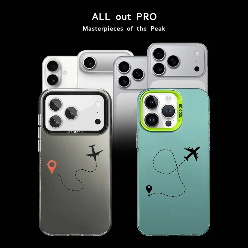 

Airplane Route Design Phone Case For iPhone17,16,15,14,13,12,11 Pro Max Colorful Matte Shockproof Cover