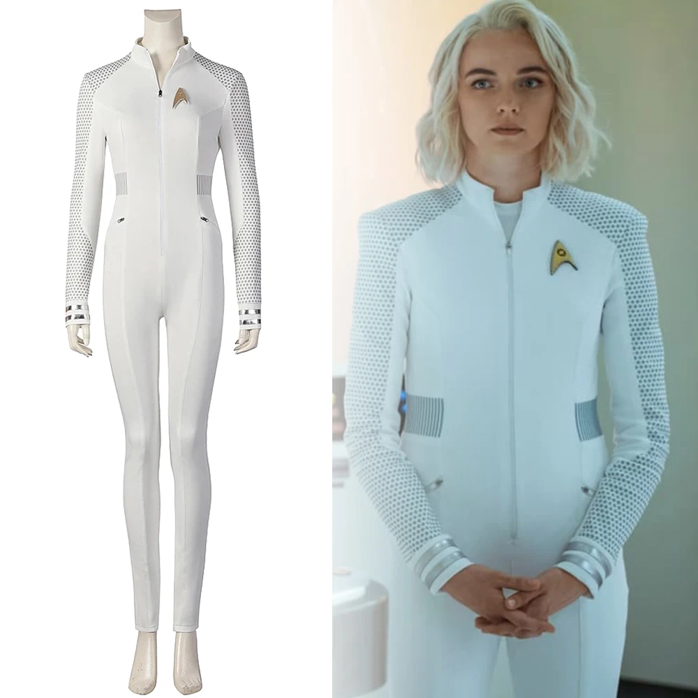 For Strange New Worlds Cosplay Nurse Chapel White Jumpsuits Starfleet Uniforms Cosplay Halloween Carnival Costume