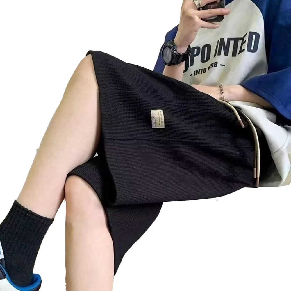 

Casual Outings Gym Training Men Casual Shorts Wide Leg Short Pants Knee Length Casual Shorts Black 5 Spandex Blend