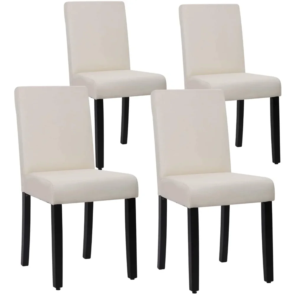 

FDW Dining Chairs Set Of 4 Beige Elegant Design Modern Fabric Upholstered B164