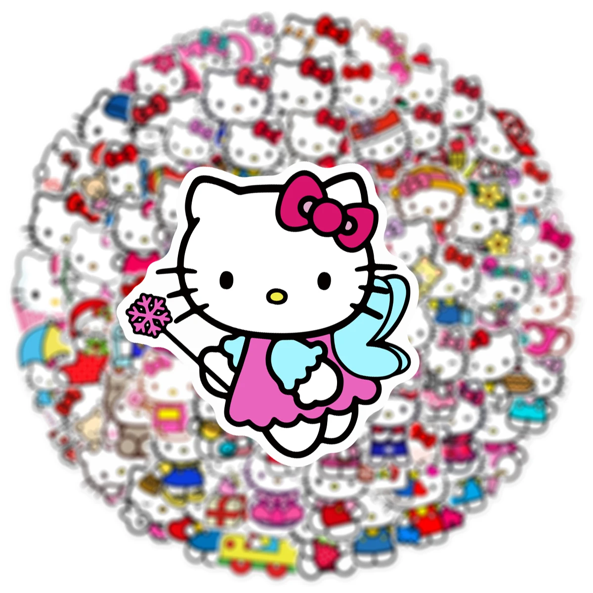 50/100Pcs Kawaii Cartoon Hello Kitty Stickers DIY Kids ToysLuggage Diary Scrapbook Car Stationery Decoration Girl Decals Gift