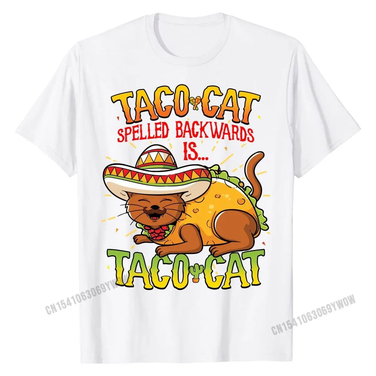 Cute Taco Cat Spelled Backwards Is Taco Cat Funny TShirt Cotton Street Tops Shirt Designer Mens T Shirts Fitness Tight