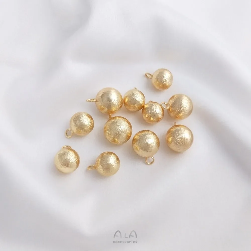 

1 шт. медные подвески 14 К золото цвет матовые подвесные бусины ручной работы подвесной шар круглый кулон DIY браслет серьги аксессуары