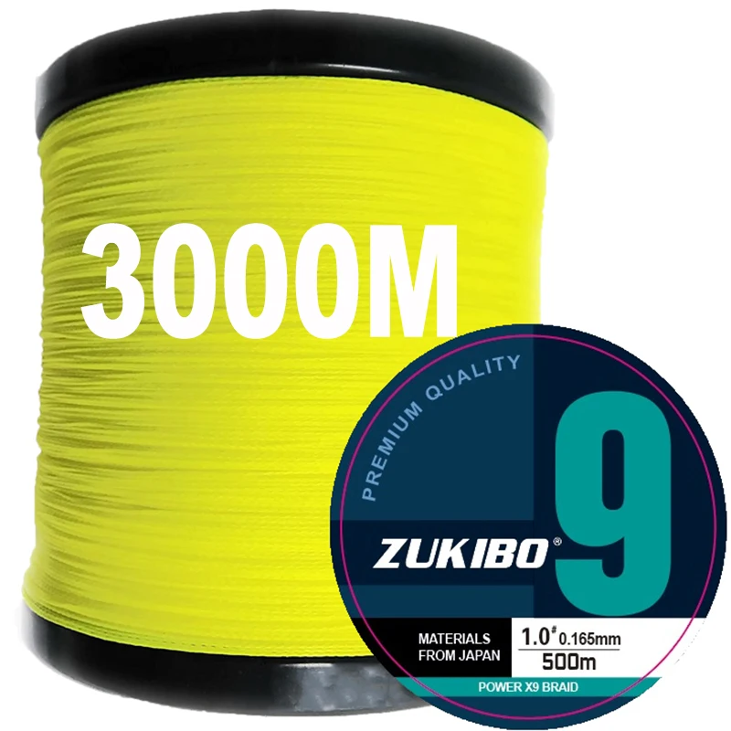 ZUKIBO 3000M 9/12 Strands Saltwater Line PE Braid Fishing Line Multifilament Fishing Wire for CarpFishing Line Pesca mar