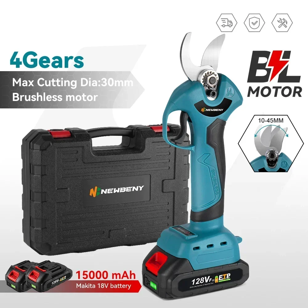 500W 4 Gears Brushless Pruning Shears Fruit Tree Bonsai Pruning Electric Tree Branches Cutter For Makita 18V Battery Pin