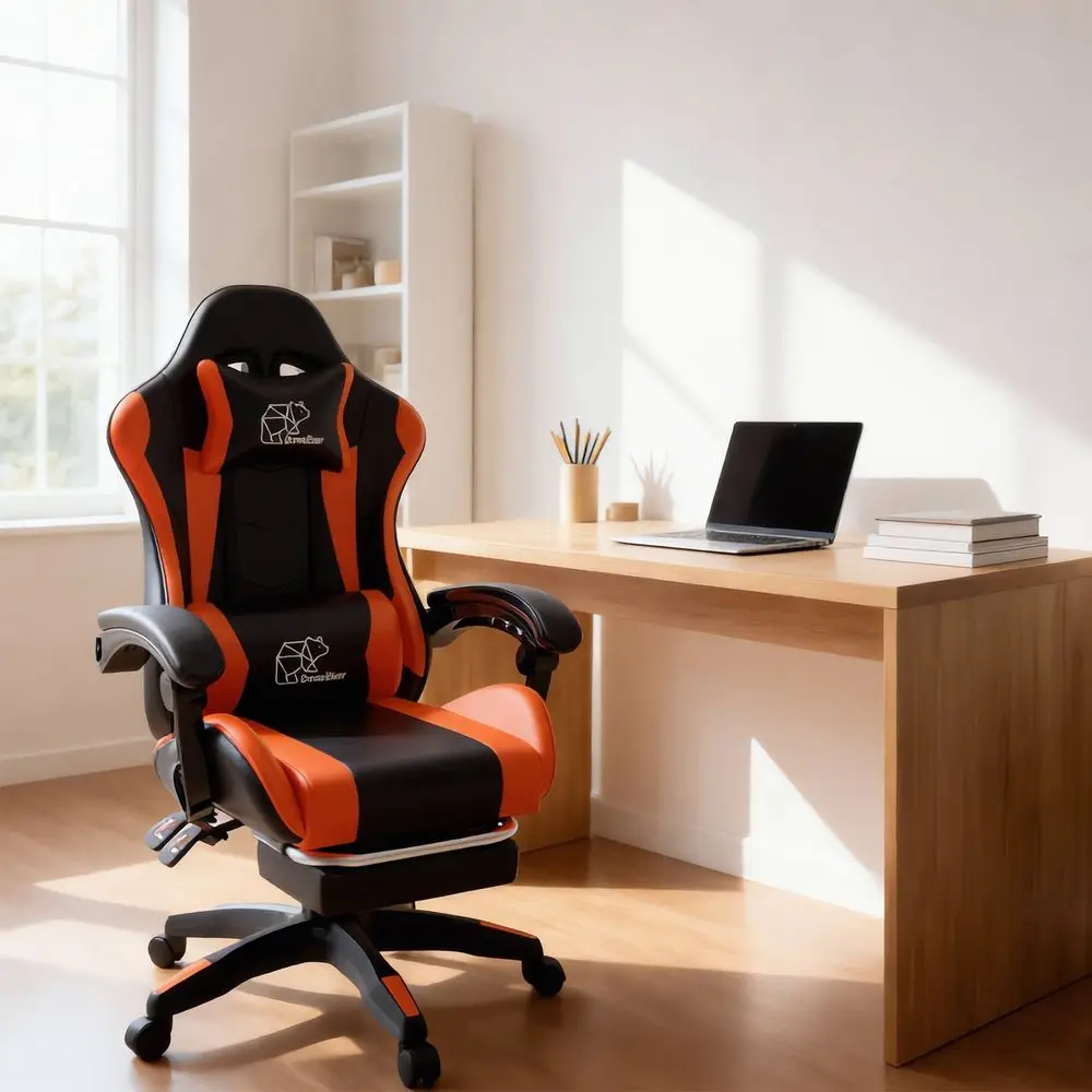 Borealbear One Ergonomic Gaming Chair For Adults And Teenagers, Featuring Lumbar Support, Headrest, And Fixed Armrests, With An