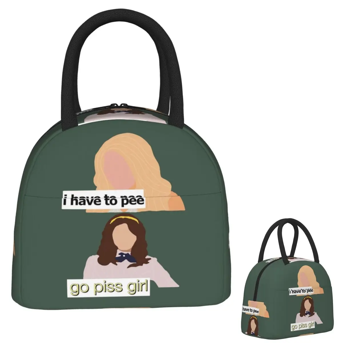 

Go Piss Girl Insulated Lunch Bag for Women Kids Portable Food Boxes Thermal Lunch Box Tote