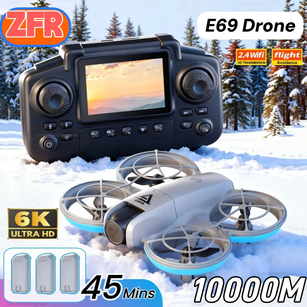 Nieuwe E69 Mini Optische Stroom 6K Drone Dubbele Camera's Met Schermbediening Obstakel vermijden Antenne Borstelloze Quadcopter Speelgoed