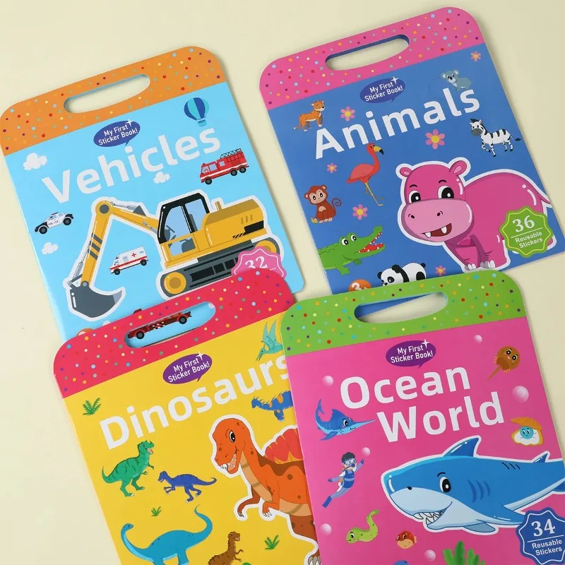 

Children Scene Stickers DIY Hand-on Puzzle Sticker Books Reusable Cartoon Animal Learning Cognition Toys For Kids Gift