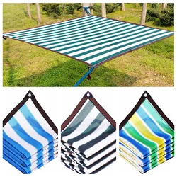 Dark Green-White and Blue Stripe Garden Shade Fabric Sunshade Sun Canopy Car Greenhouse Swimming Pool Cover Shed 90% Shading