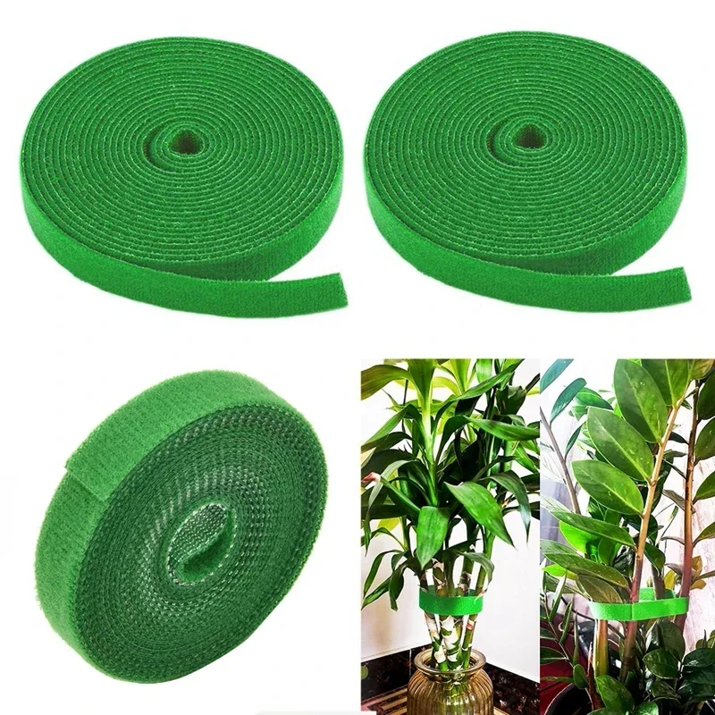 3Pcs 2m Plant Ties Nylon Plant Bandage Tie Home Garden Plant Shape Tape Hook Loop Bamboo Cane Wrap Support Accessories