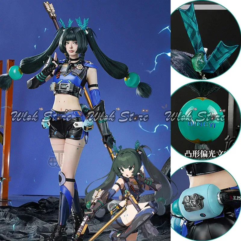 

Zenless Zone Zero Qing Yi Cosplay Costume Wig Game ZZZ Qingyi Uniform Suit Shoes Women Halloween Party Outfits Accessories