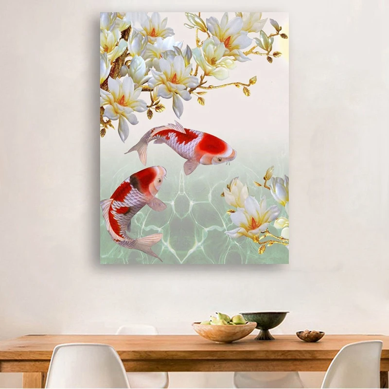 2X DIY 5D Full Diamond Painting Kit Diamond Art Kits For Adults Koi Fish Paint With Diamonds Kits Diamonds Embroidery