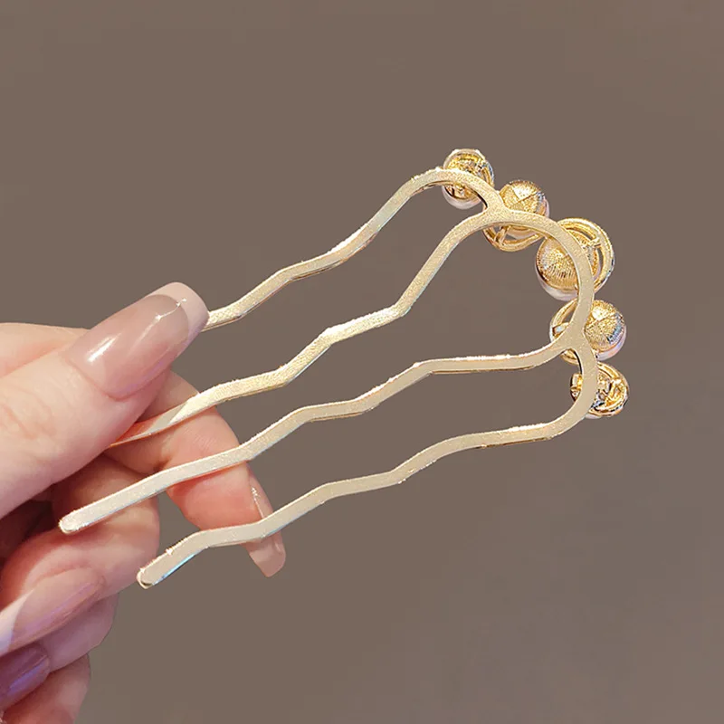 Épingles à cheveux en métal en forme de U pour femmes, épingles à cheveux en perles simples, épingles à cheveux élégantes, vêtements de sauna,