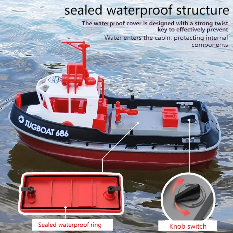 Remote Control Tugboat1:72 Wireless Electric Remote Control Boat Water Toy Boat  Simulation Remote Control Boat Model Decoration