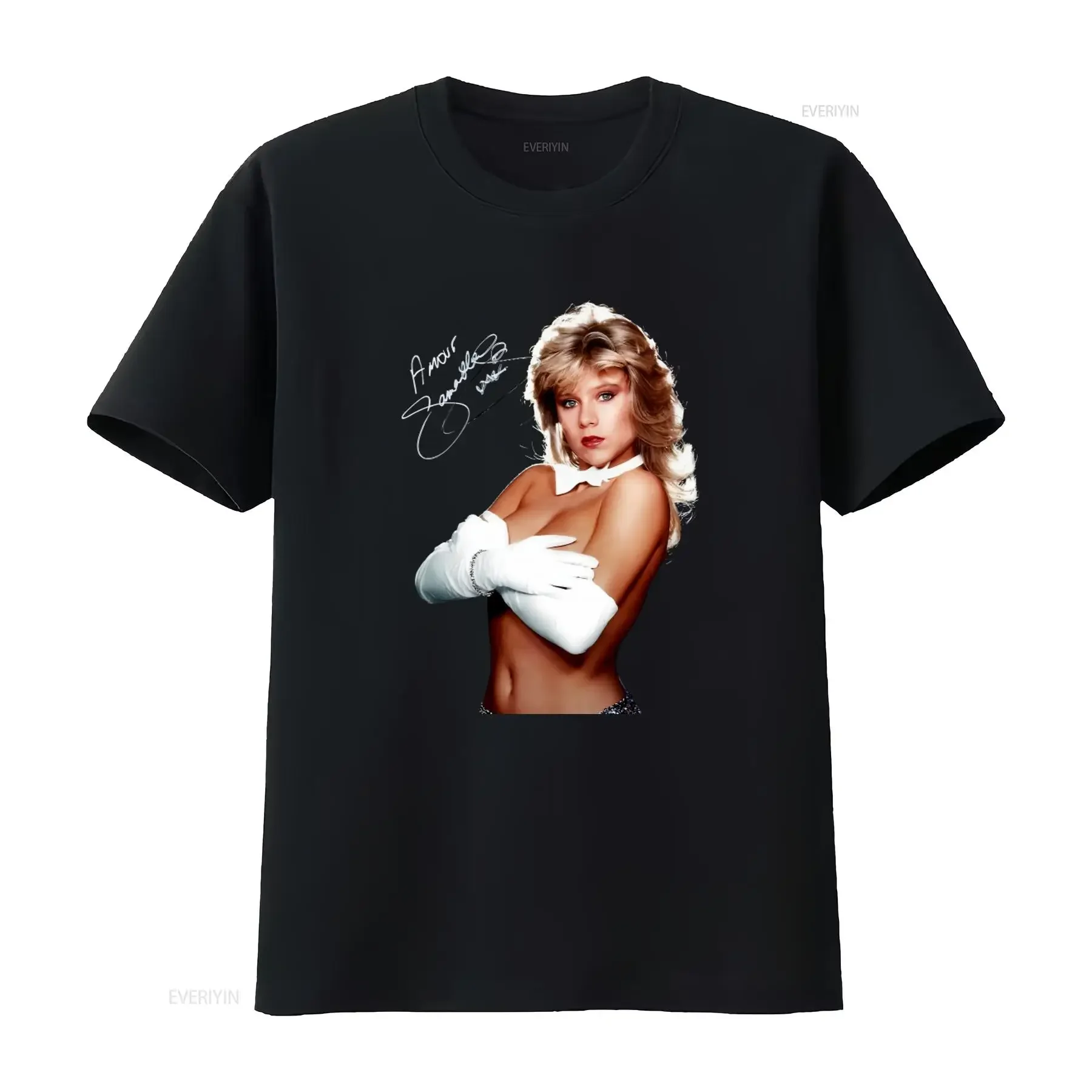 New Samantha Fox Beautiful Heavy Cotton Full Size Black T Shirt Mm1340 vintage Washed Soft Casual Stylish fashion Versatile