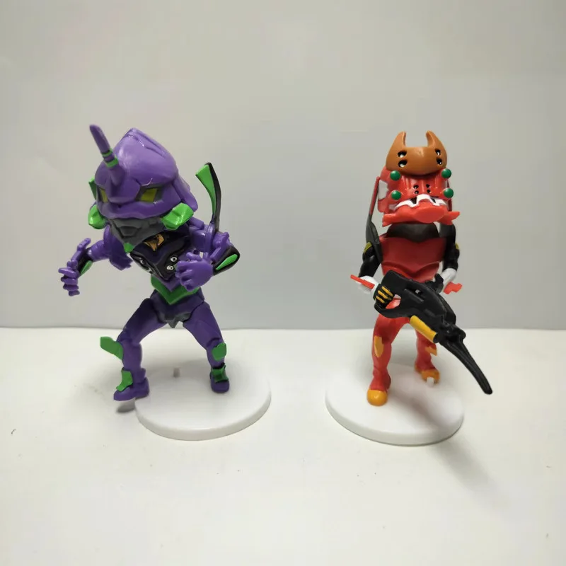 10cm 6 sztuk Anime NEON GENESIS EVANGELION figurka Asuka Rei dekoracja stołu Model ozdoba na wierzchurki zbieraj zabawki prezent