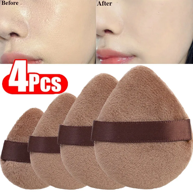 Dual Use Triangle Powder Puff Soft Makeup Sponge for Face Eye Contouring Washable Velvet Cosmetic Puffs Make Up Tool Accessories