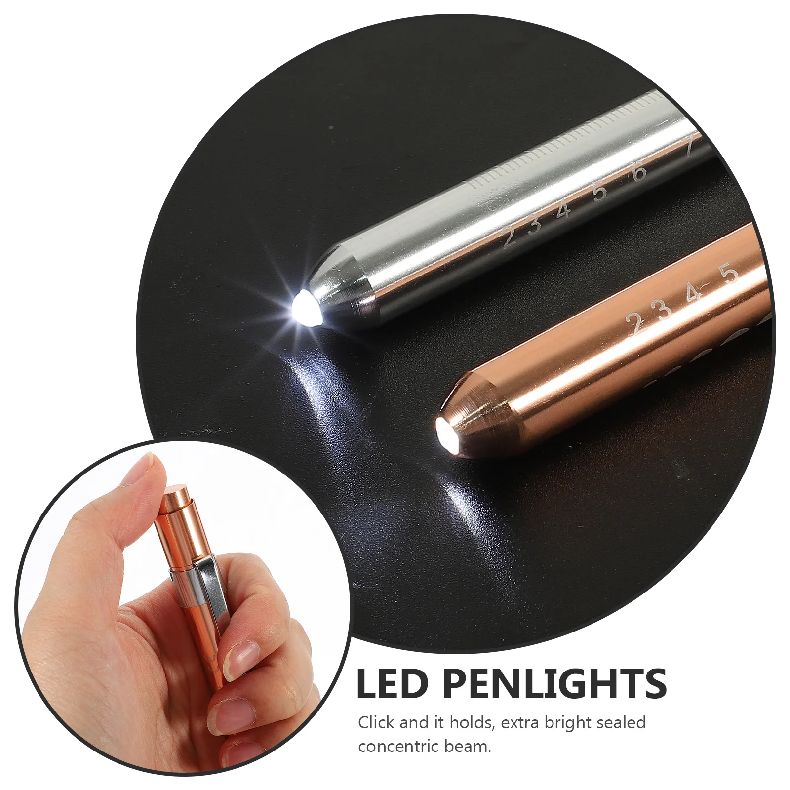 

3pcs Led 13.5Cm Warm White Light Reusable Pupil Gauge For Nurses Medical Students Home Use Portable Flashlight
