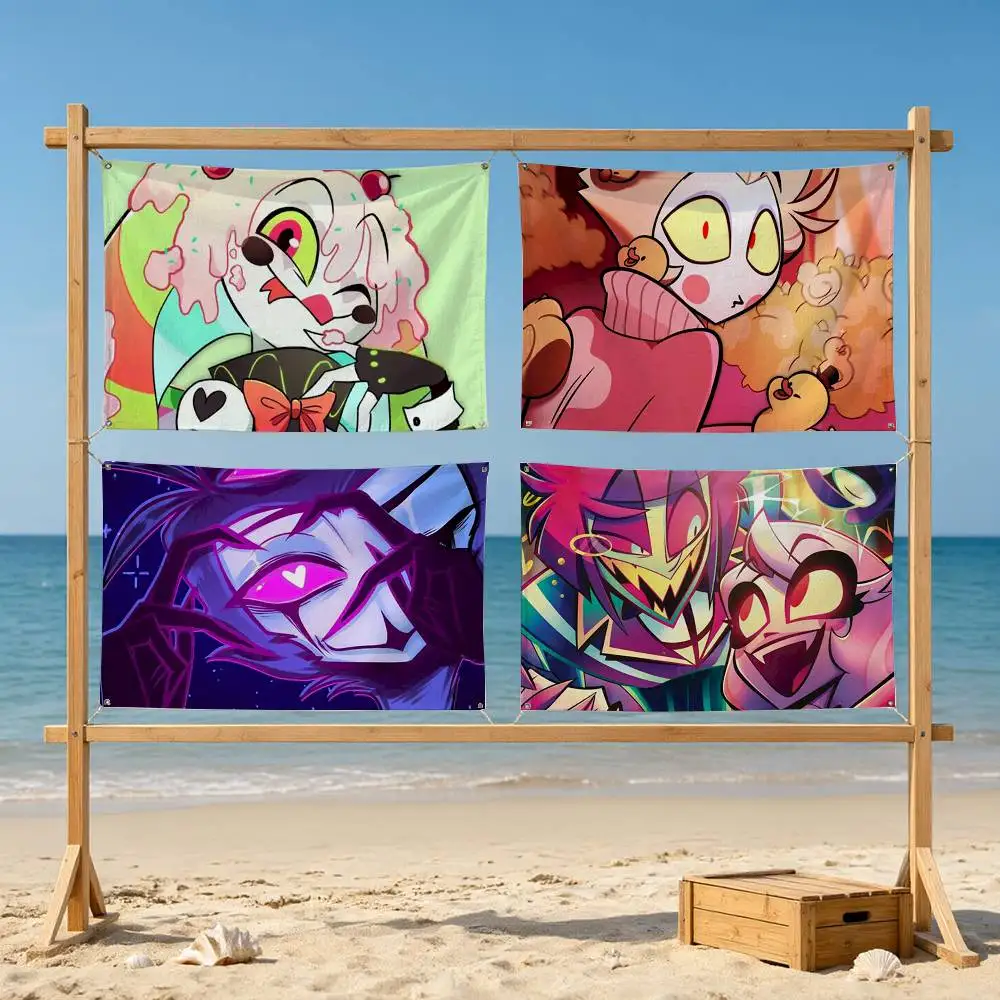 Hot Cartoon H-Helluva B-Boss  Flag Suitable For Party Club Outdoor Interior Wall Decoration Banner Fans Gift