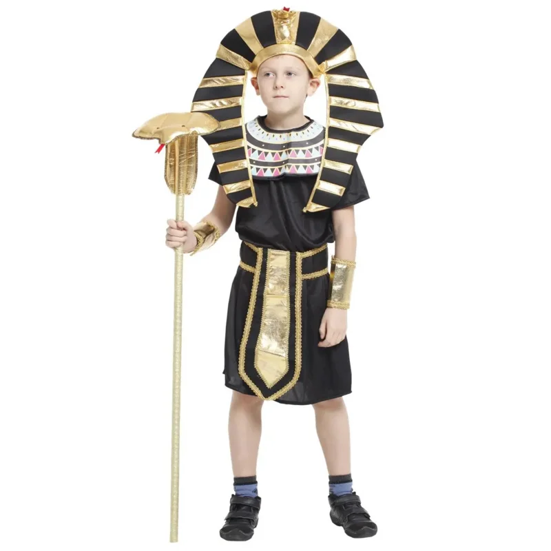 Costume de Pharaon pour Garçon, Tenue d'Halloween, Pourim, Prairie, Égyptien, Aleopatra, dérivd'Egypte, Cosplay, Barrage