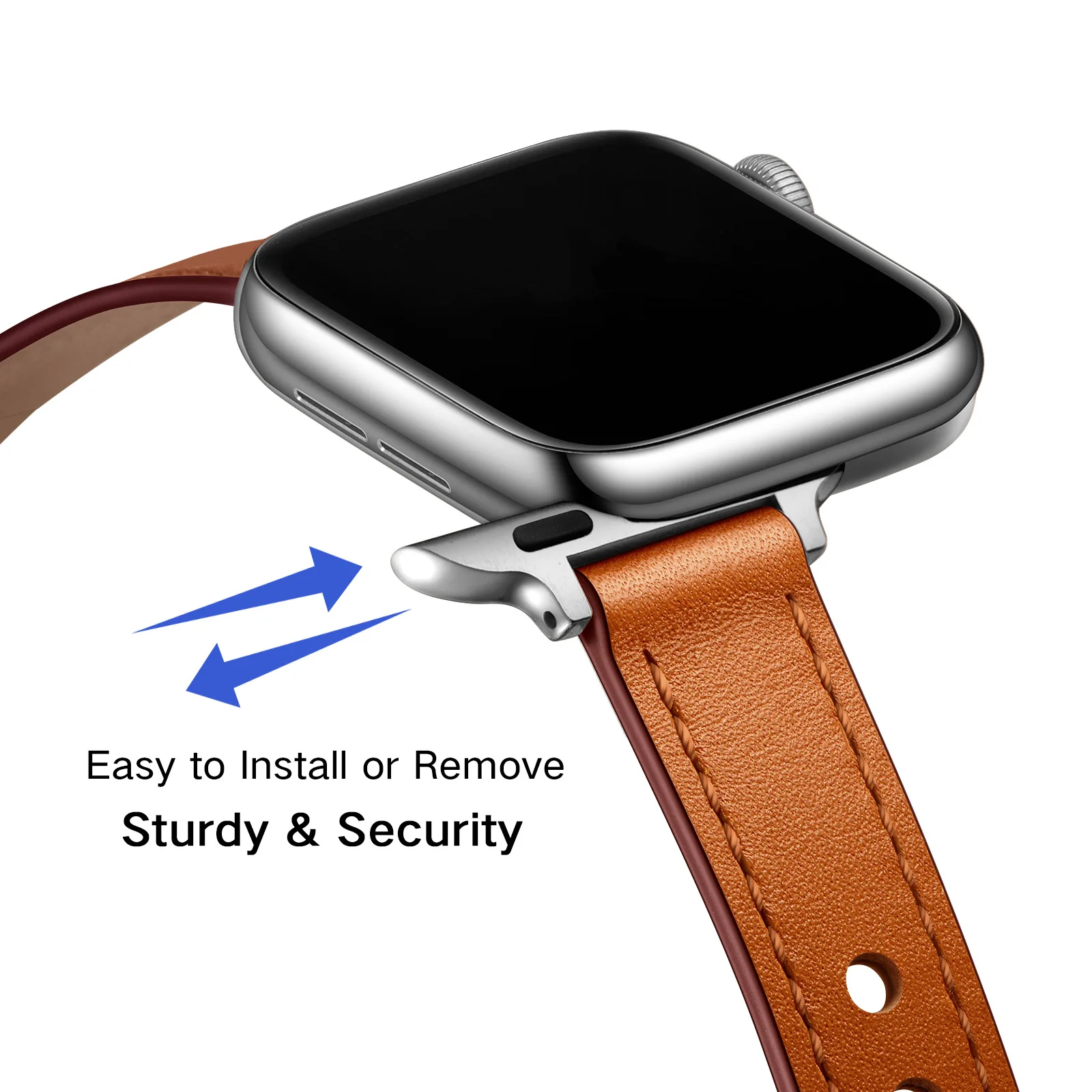Slim Leather Strap for Apple Watch Band Ultra 44mm 45mm 40mm 41mm 38 42mm 49mm Stylish Bracelet for iWatch Series 9 8 7 6 SE 4 3