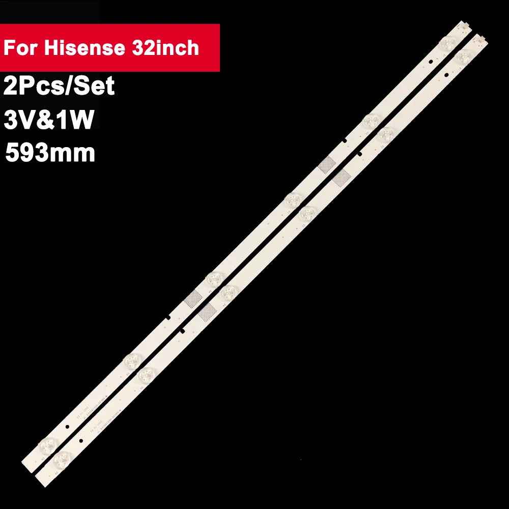 

2pcs 593mm TV LED Light Strip Bar for Hisense 32inch JL.D32061330-003BS LED32K3100 LED32K1800 LED32N2000 LED32N2600 LED32EC300D