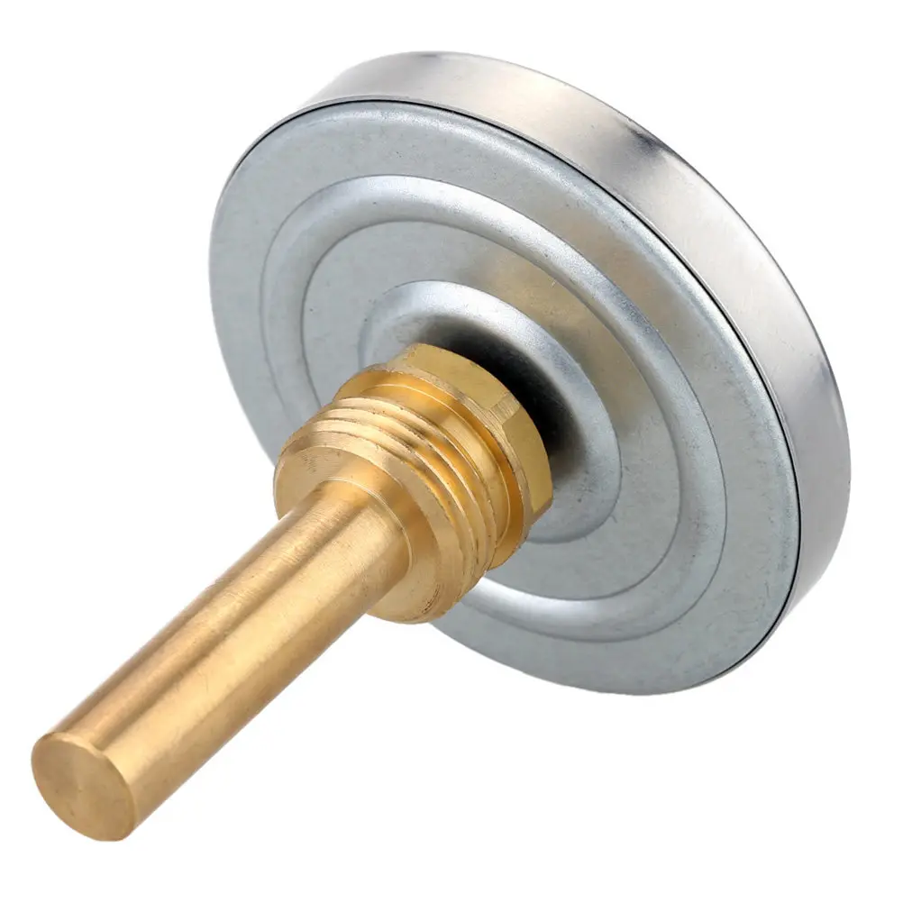 

High Precision Water Thermometer Aluminum 63mm Dial Horizontal Mount Liquid Temperature Micrometer Range 0-120c Removable Brass