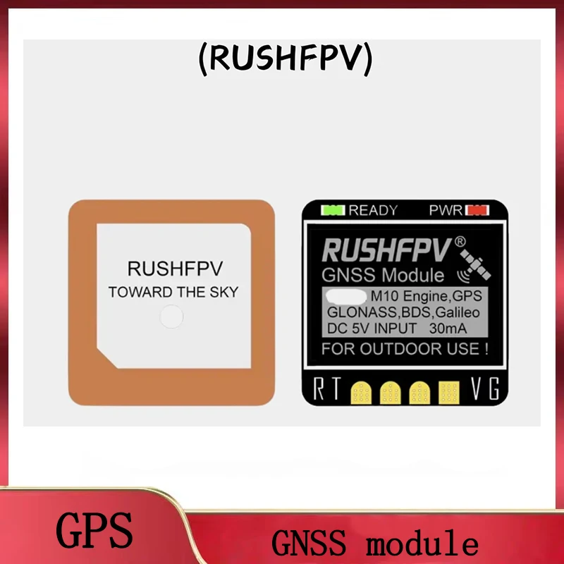 

RUSHFPV GNSS MINI M10 UBX NMEA Dual Protocol GPS Module Built-in Ceramic Antenna for RC Airplane FPV Long Range