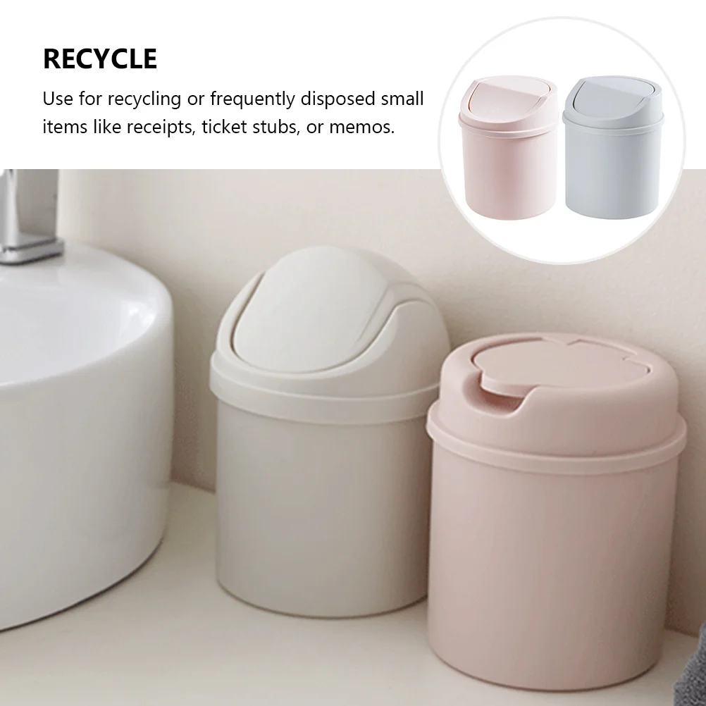 

2Pcs Mini Garbage Can Environmentally Friendly Portable Compact Trash Can for Desk Car Ashtray Cup Holder Coins Storage