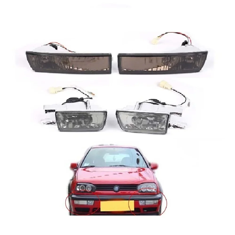 

4 piece Foglight Fog lights Front bumper lamp for Volkswagen Golf 3 combination crystal fog lights anti-fog light 1992 1993-1997