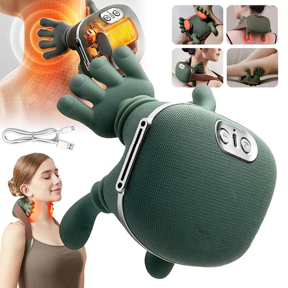 Masseur électrique 4D pour le cou, les épaules, le dos et la taille – 3 intensités et 2 niveaux de chaleur pour un soulagement des tissus profonds |   Sans fil, portable et rechargeable pour la maison, le bureau et les voyages |   Cadeau idéal pour les hommes, les femmes et les parents pour la relaxation musculaire et le soulagement de la douleur