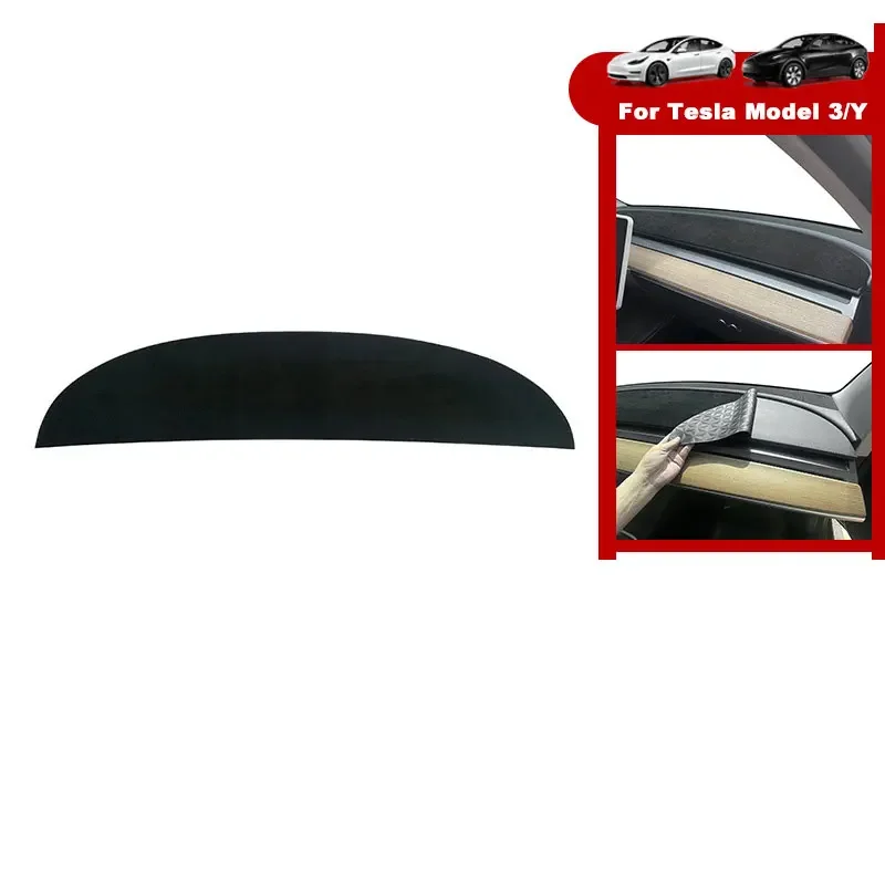 

For Tesla Model 3 2017-2023 Car Dashboard Decorative Cushion Center Console Light-Proof Pad Model Y Non-Slip Mat