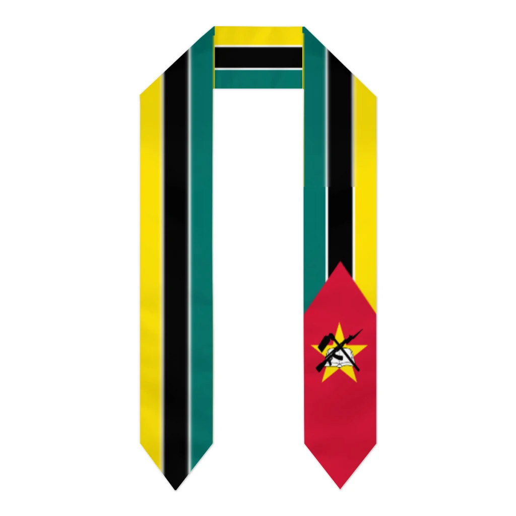 

Выпускной пояс, шарф с флагом Мозамбика, шаль, палантин, сапфировый синий со звездной полосой, аксессуар для бакалавра, лента 180*14 см